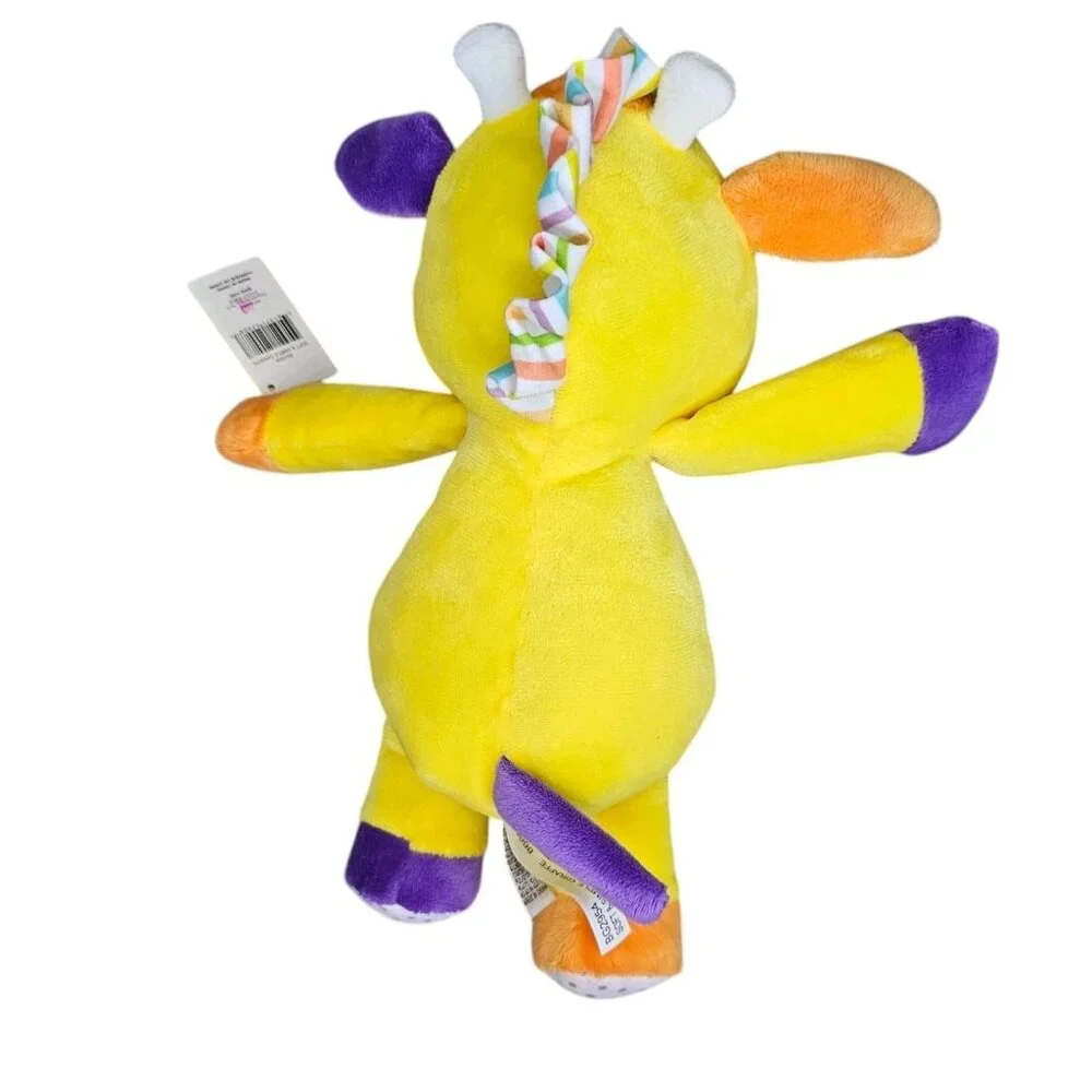 Baby Ganz Soft & Simple Giraffe Plush Stuffed Animal Yellow Rainbow Stripes 2015
